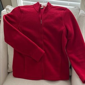 L.L. Bean Red Fleece Jacket regular Small